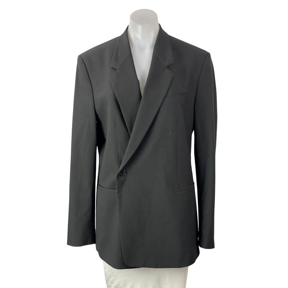 Zara Womens Black Long Sleeves Tailored Double Breasted Blazer Coat Jacket Sz 36